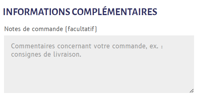 Information de paiement Woo